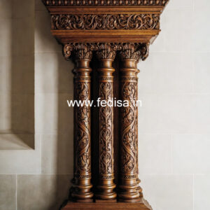 Wooden Pillar Design for Grand Interiors