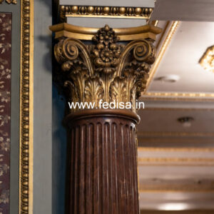 Wooden Pillar Design with Stylish Appeal