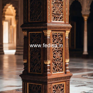 Royal Wooden Pillar Designs for Villas