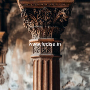 Decorative Wooden Pillar Design for Hall