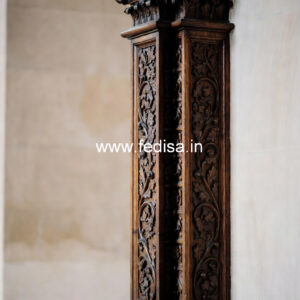 Wooden Pillar Design with Artistic Work