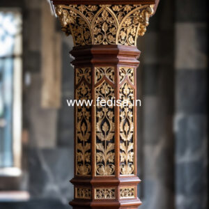 Wooden Pillar Design for Luxury Villa