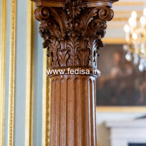 Wooden Pillar Design with Royal Finish