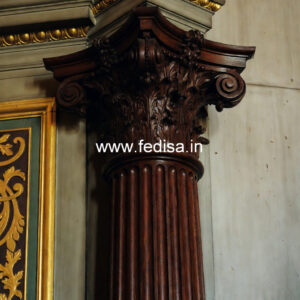 Wooden Pillar Design with Luxury Finish