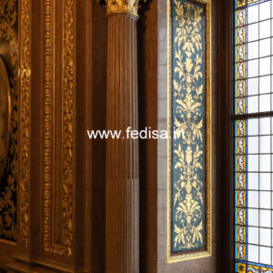 Wooden Pillar Design for Grand Interiors