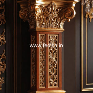 Wooden Pillar Design with Stylish Appeal