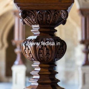 Wooden Pillar Design with Royal Craft