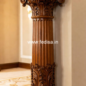 Wooden Pillar Design with Hand Carving