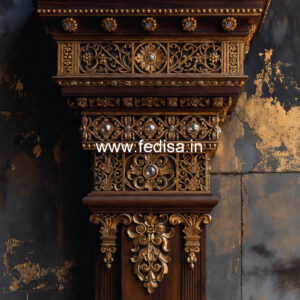 Wooden Pillar Design with Royal Finish