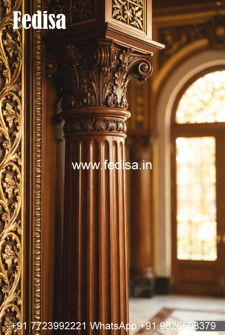 Wooden Pillar Design for Luxury Living