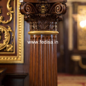 Wooden Pillar Design with Unique Finish