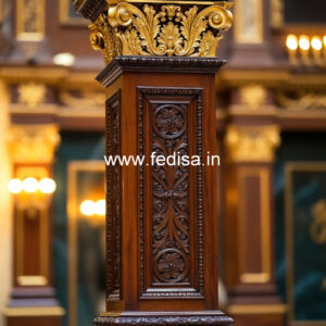 Wooden Pillar Design with Premium Finish