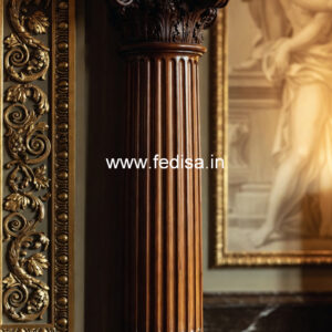 Wooden Pillar Design with Antique Finish