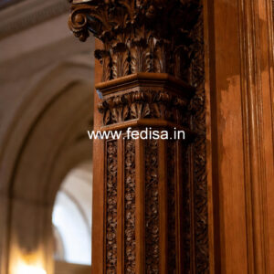 Wooden Pillar Design with Handcrafted Look