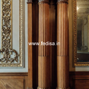 Wooden Pillar Design with Elegant Craft