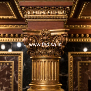 Wooden Pillar Design for Interior Luxury