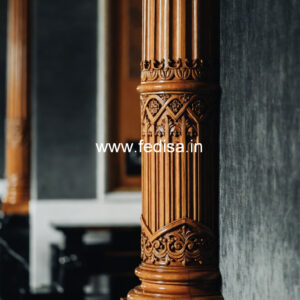Wooden Pillar Design with Royal Look