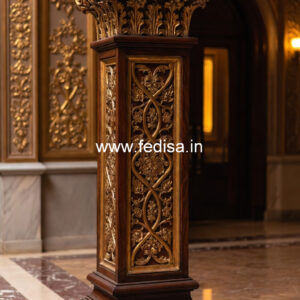Wooden Pillar Design with Artistic Work