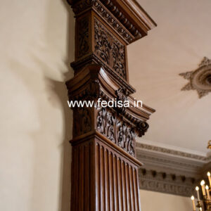 Wooden Pillar Design with Classic Touch