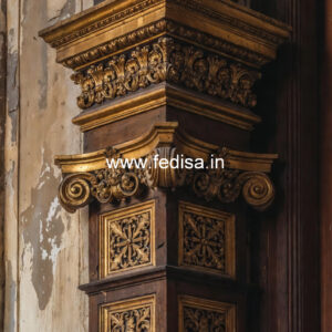 Wooden Pillar Design with Luxury Finish