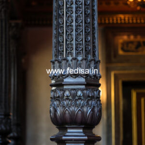 Wooden Pillar Design with Elegant Craft