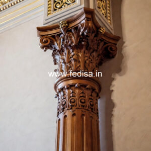 Wooden Pillar Design for Interior Luxury