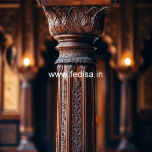 Wooden Pillar Designs for Grand Entrance