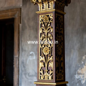 Wooden Pillar Design for Home Entrance