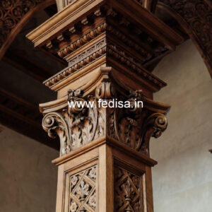 Handmade Wooden Pillar Design for Interiors
