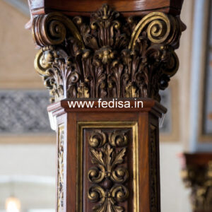 Wooden Pillar Design for Office Interior