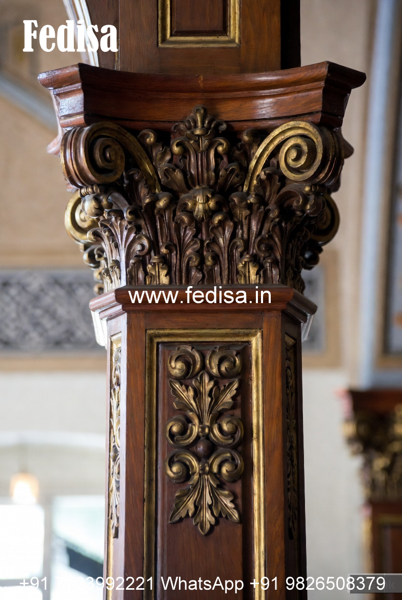 Wooden Pillar Design for Office Interior