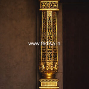 Wooden Pillar Design with Artistic Work