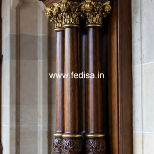 Wooden Pillar Design for Hall Decoration