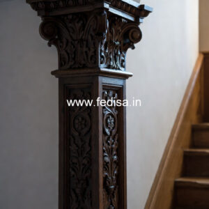 Wooden Pillar Design with Antique Style