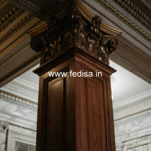 Wooden Pillar Design with Classic Touch