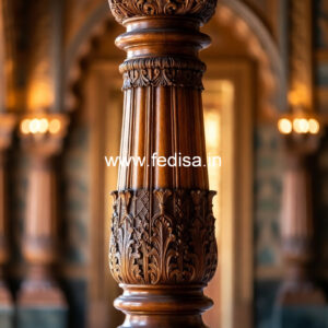 Wooden Pillar Design for Luxury Interior