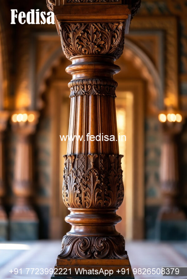 Wooden Pillar Design for Luxury Interior - Fedisa