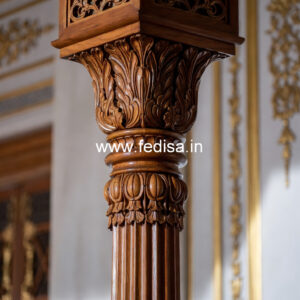 Wooden Pillar Design with Smooth Finish
