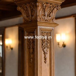 Wooden Pillar Design for Luxury Living