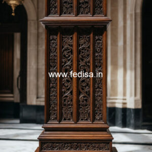 Wooden Pillar Design with Unique Finish