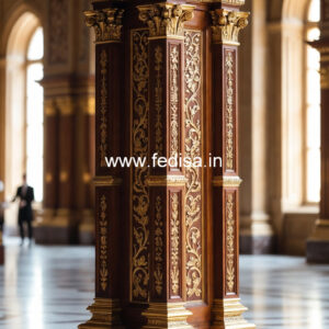 Wooden Pillar Design with Royal Interiors