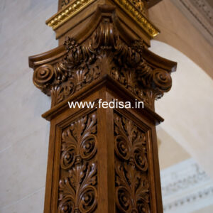 Wooden Pillar Design with Stylish Appeal