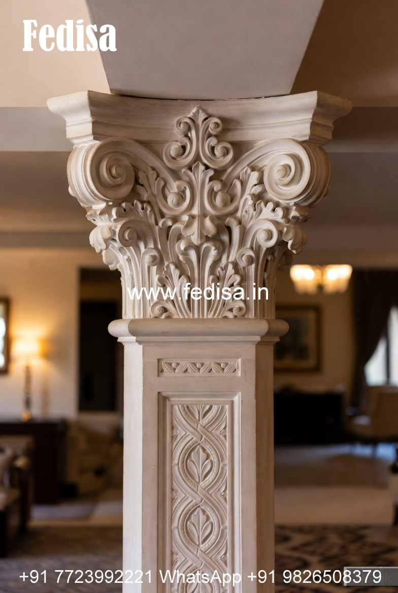 Decorative Wooden Pillar Design for Hall