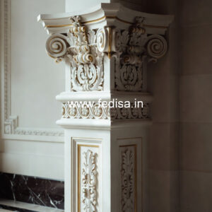Wooden Pillar Design with Traditional Touch