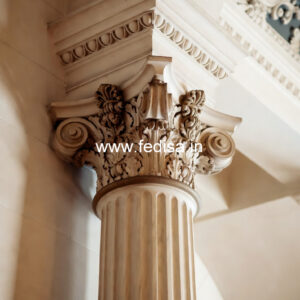 Wooden Pillar Design for Office Interior
