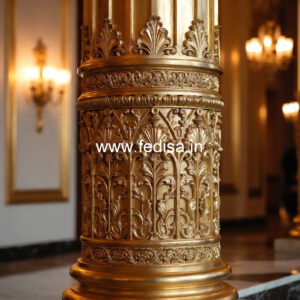 Wooden Pillar Design with Artistic Work
