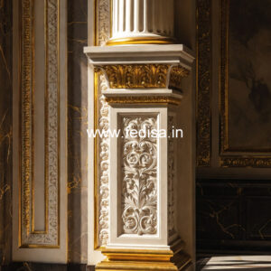Wooden Pillar Design with Hand Carving