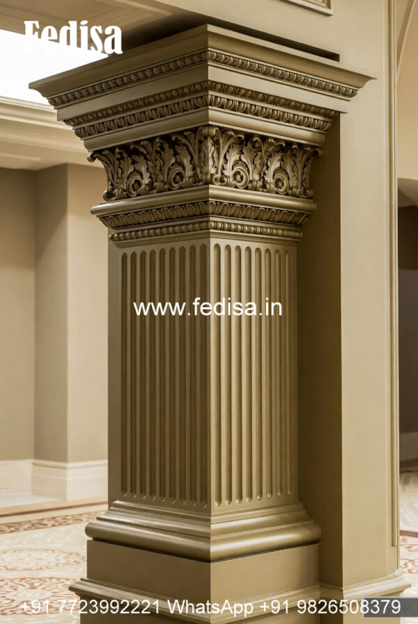 Pillar Design Rectangular Wooden Pillar Design for Traditional House - Fedisa
