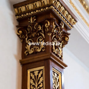 Wooden Pillar Design for Living Space