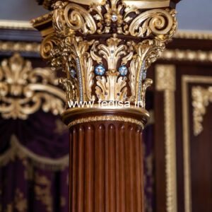 Wooden Pillar Design with Royal Finish